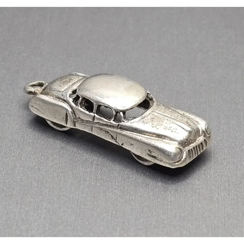 VTG Danecraft Sterling Silver Car Charm 1 1/8" Figural Automobile Pendant 50s - Picture 1 of 9